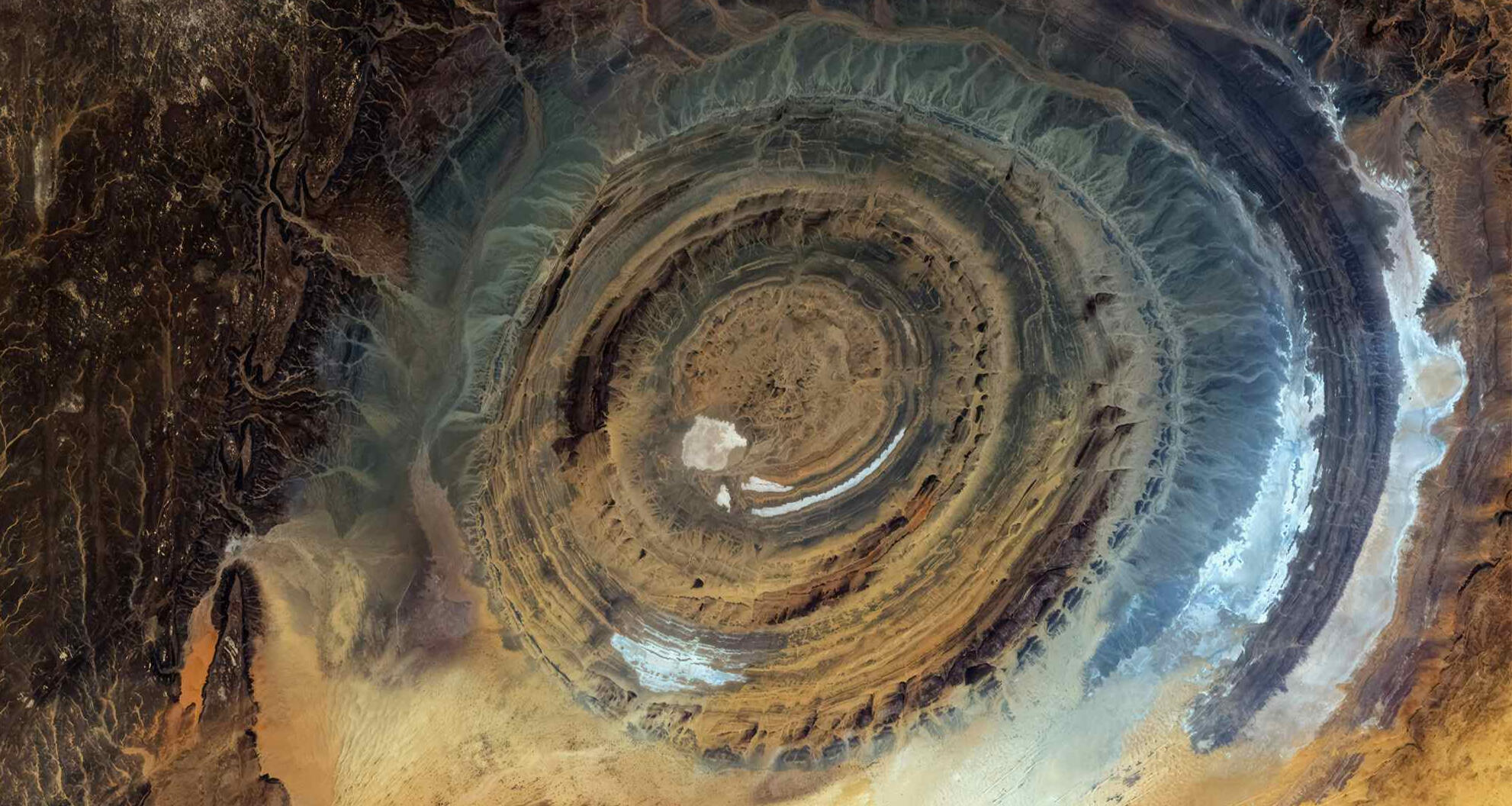eye of the sahara aerial view of richat structure in the sahara desert also known as the eye of the sahara